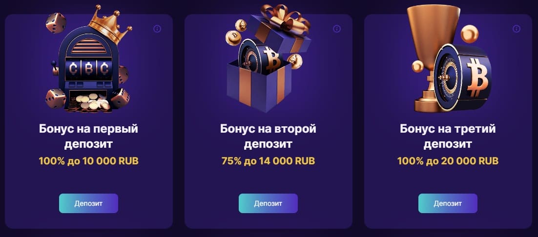 Приветственный бонус в Криптобосс Casino